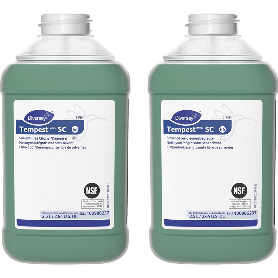 Diversey Tempest SC Solvent-free Degreaser - For Multipurpose - Concentrate - Liquid - 84.5 fl oz (2.6 quart) - Surfactant Scent - Recommended For: Soil Remover, Oil Remover, Grease Remover, Fluid Remover, Dirt Remover - Solvent-free, Low Foaming, VOC-fre 