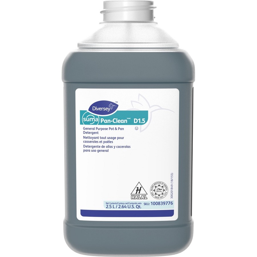 Suma Pan-Clean D1.5 - Concentrate - 84.5 fl oz (2.6 quart) - Floral Scent - Non-corrosive, Long Lasting - Blue Bottle - 2 / Carton 