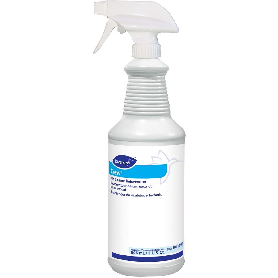 Diversey Crew Tile and Grout Rejuvenator - Ready-To-Use - 32 fl oz (1 quart) - Chlorine Scent - Light Yellow - 1 Each 