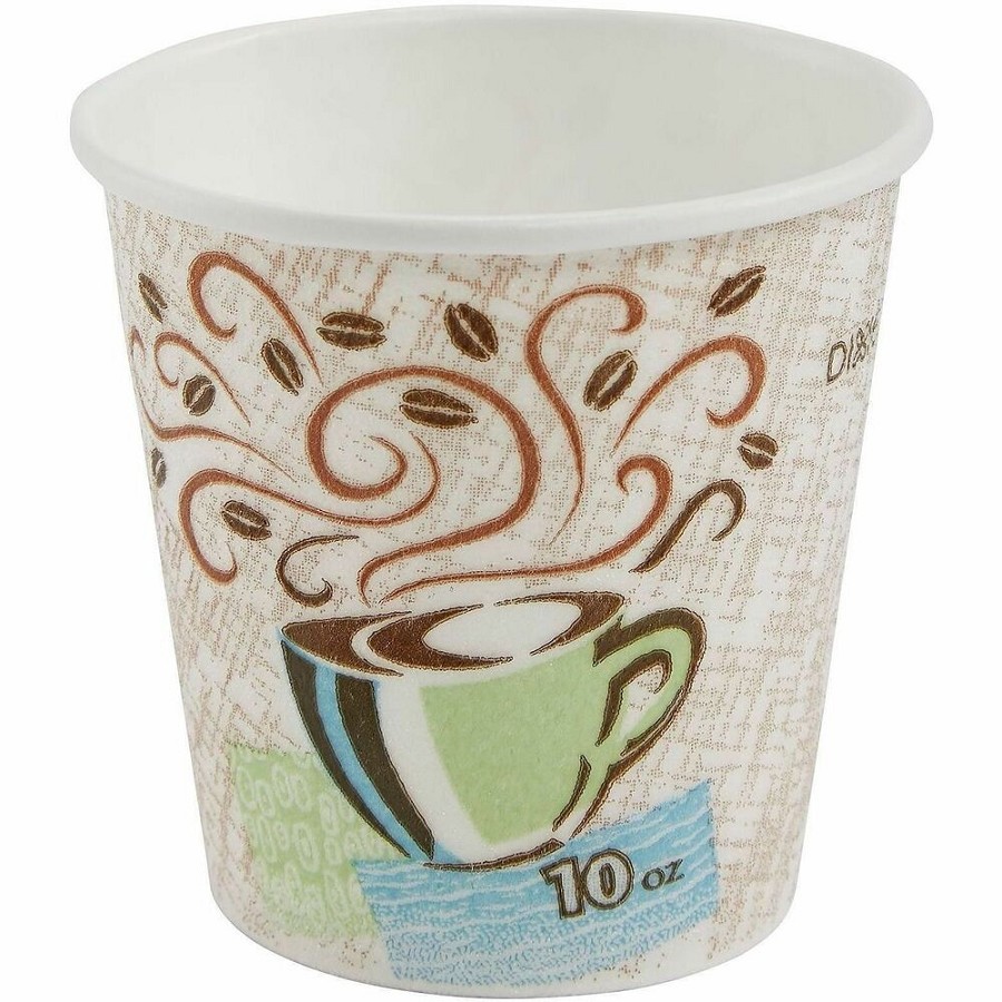 Dixie PerfecTouch 10 oz Insulated Paper Hot Coffee Cups by GP Pro - 10 fl oz - White - Paper - Hot Drink - 25/Pack - 20 / Carton 