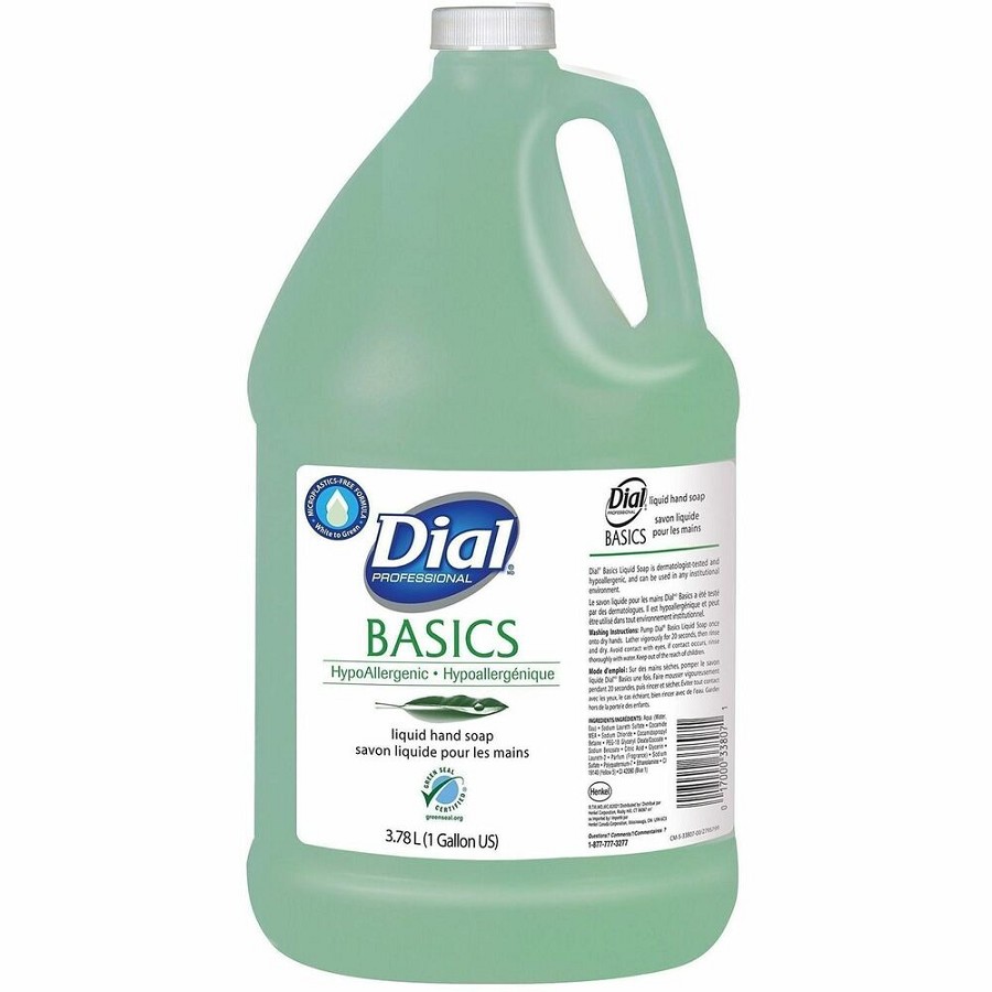 Dial Professional Basics Liquid Hand Soap - 1 gal - Hand, Healthcare, School, Office, Restaurant, Daycare - Green - 4 / Carton 