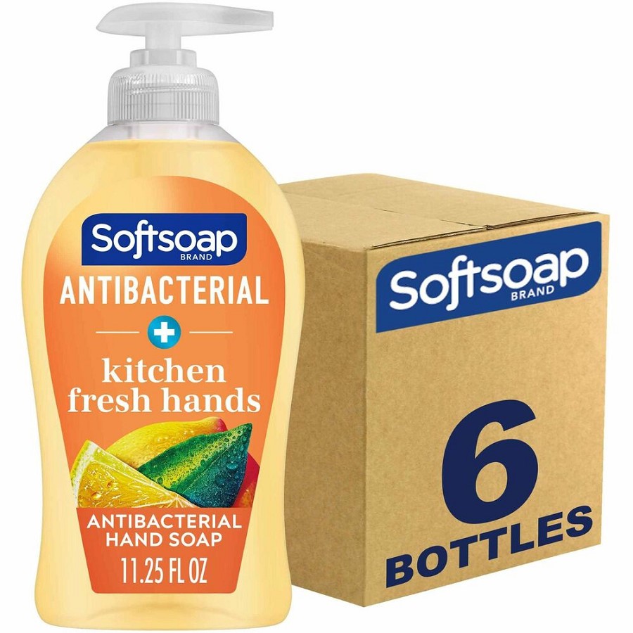 Softsoap Antibacterial Hand Soap Pump - Citrus Scent - 11.25 fl oz - Pump Bottle Dispenser - Odor Remover, Bacteria Remover - Hand, Kitchen, Skin - Moisturizing - Antibacterial - Yellow - Odor Neutralizer, Refillable, Paraben-free, Phthalate-free, pH Bala 