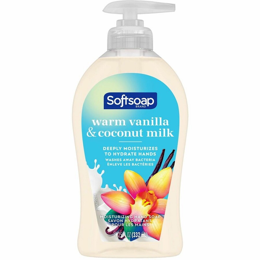 Softsoap Warm Vanilla Hand Soap - Warm Vanilla & Coconut Milk Scent - 11.25 fl oz - Pump Bottle Dispenser - Bacteria Remover, Dirt Remover - Hand, Skin - Moisturizing - White - Refillable, Recyclable, Paraben-free, Phthalate-free, Biodegradable - 1 Each 