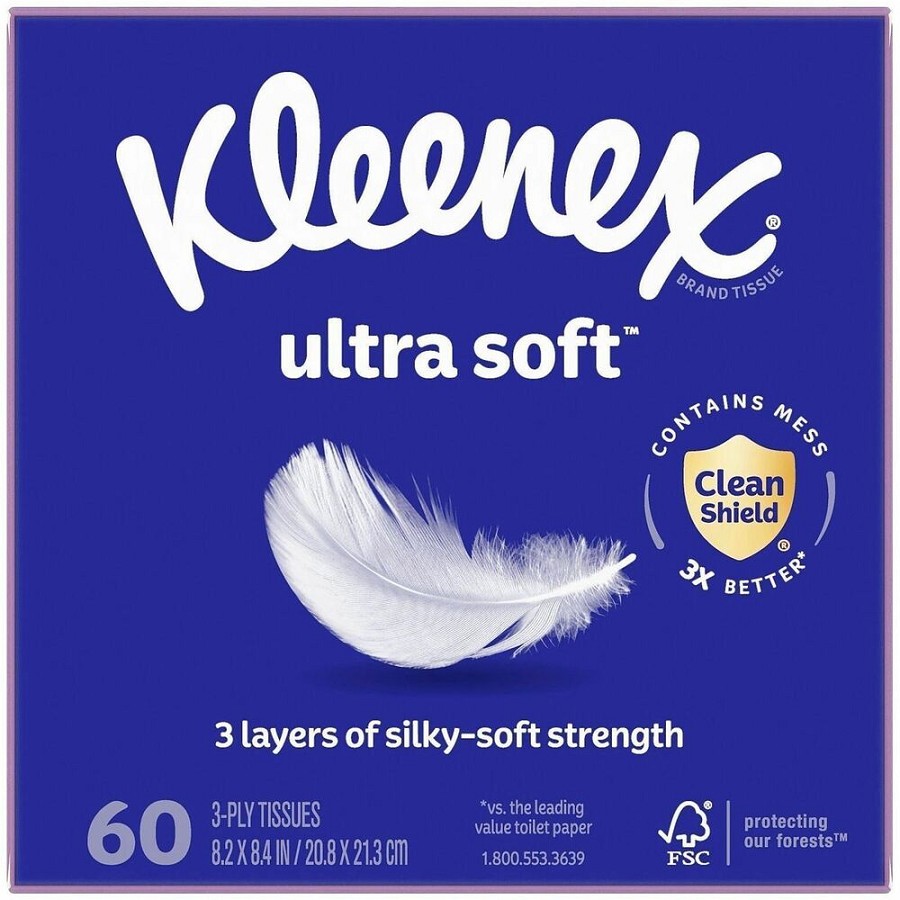 Kleenex Ultra Soft Tissues - 3 Ply - WhiteBox - 65/Box - 27 / Carton 