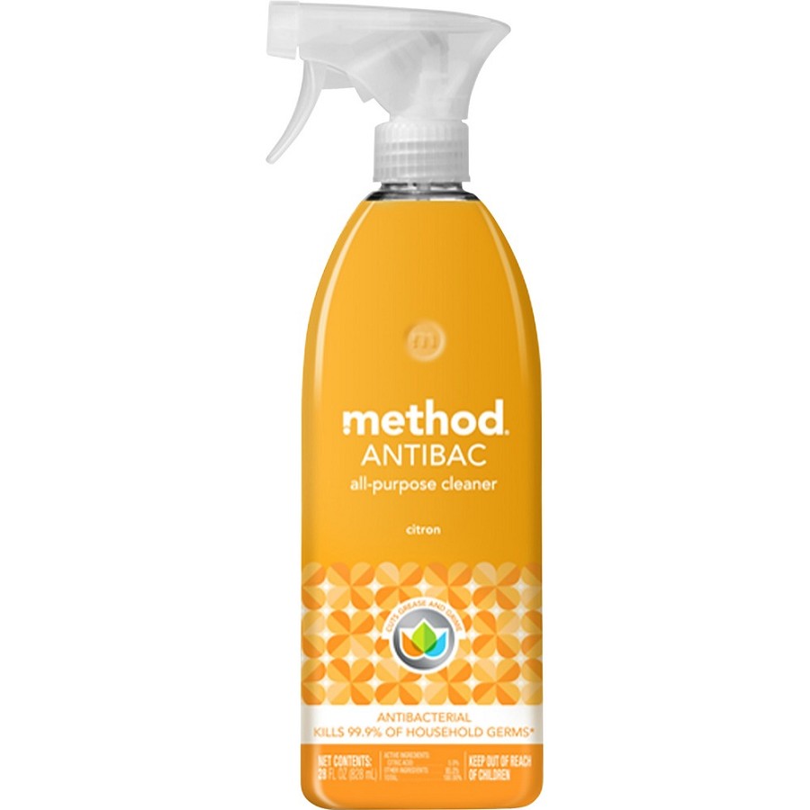 Method Antibac All-purpose Cleaner - 28 fl oz (0.9 quart) - Citron, Fresh Scent - Antibacterial, Disinfectant - Orange - 1 Each 