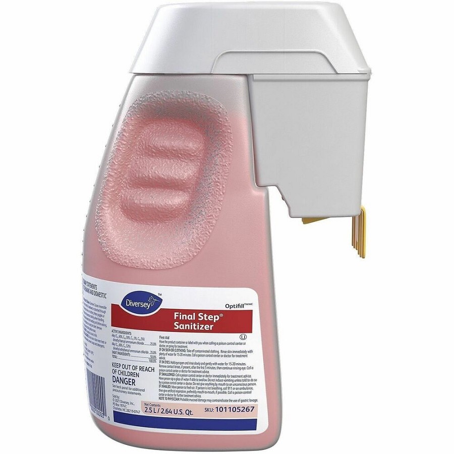 Suma Final Step Sanitizer - For Multipurpose, Multi Surface - Concentrate - Liquid - 84.5 fl oz (2.6 quart) - 7 pH - Quaternary Scent - Rinse-free, Kosher - Red - 1 Carton 