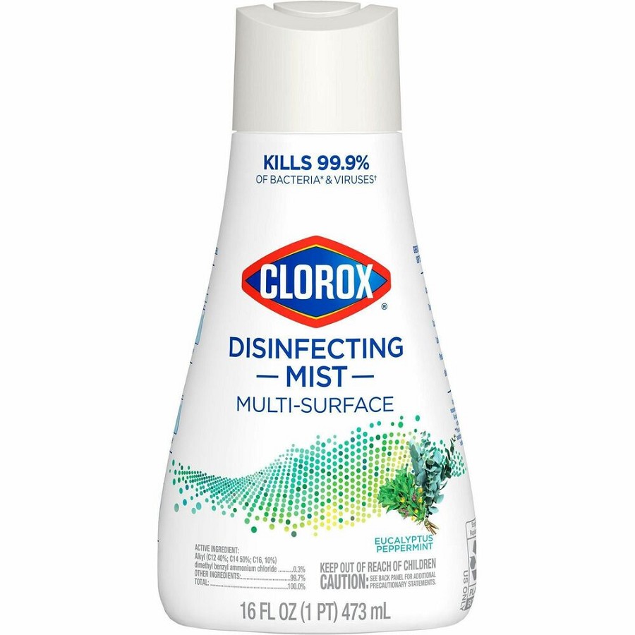 Clorox Disinfecting, Sanitizing & Antibacterial Mist Refill - 16 fl oz (0.5 quart) - Eucalyptus Peppermint Scent - Non-aerosol, Bleach-free - White - 1 Each 