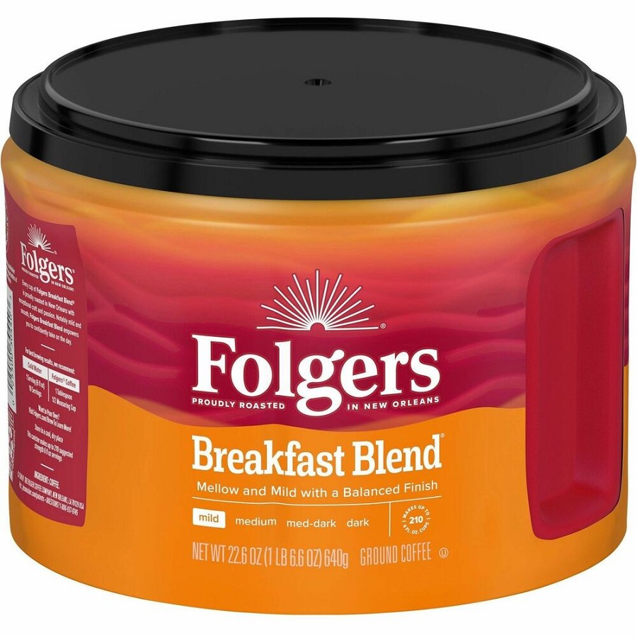 Folgers Ground Breakfast Blend Coffee - Mild - 22.6 oz Per Canister - Ground - Breakfast Blend - 1 Each 