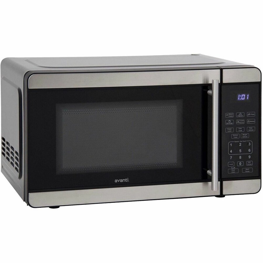 Avanti Countertop Microwave Oven - 0.7 ft³ Capacity - Microwave - 9 Power Levels - 12' Turntable - Countertop - Stainless Steel 