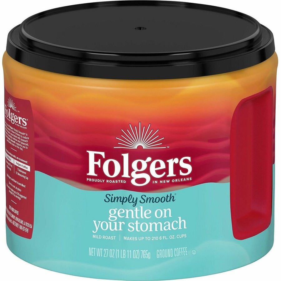 Folgers Ground Simply Smooth Coffee - Medium - 27 oz Per Canister - Ground - 1 Each 