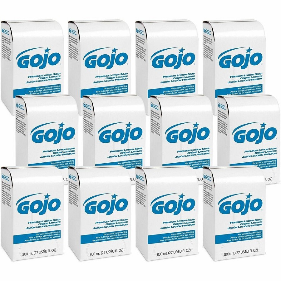 Gojo Premium Lotion Soap - Waterfall Scent - 27.05 fl oz - Kill Germs, Bacteria Remover, Dirt Remover - Hand, Skin - Moisturizing - Bio-based, Dye-free - 12 / Carton 