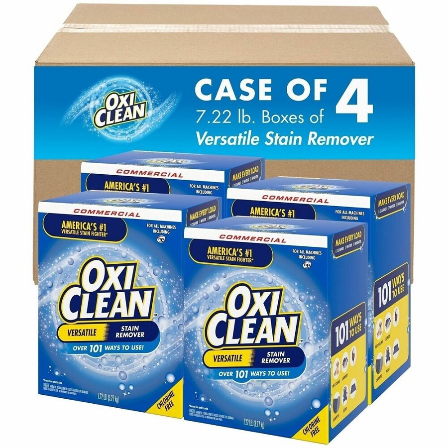 OxiClean Stain Remover Powder - 115.52 oz (7.22 lb) - Chlorine-free, Color Safe - Blue - 4 / Carton 