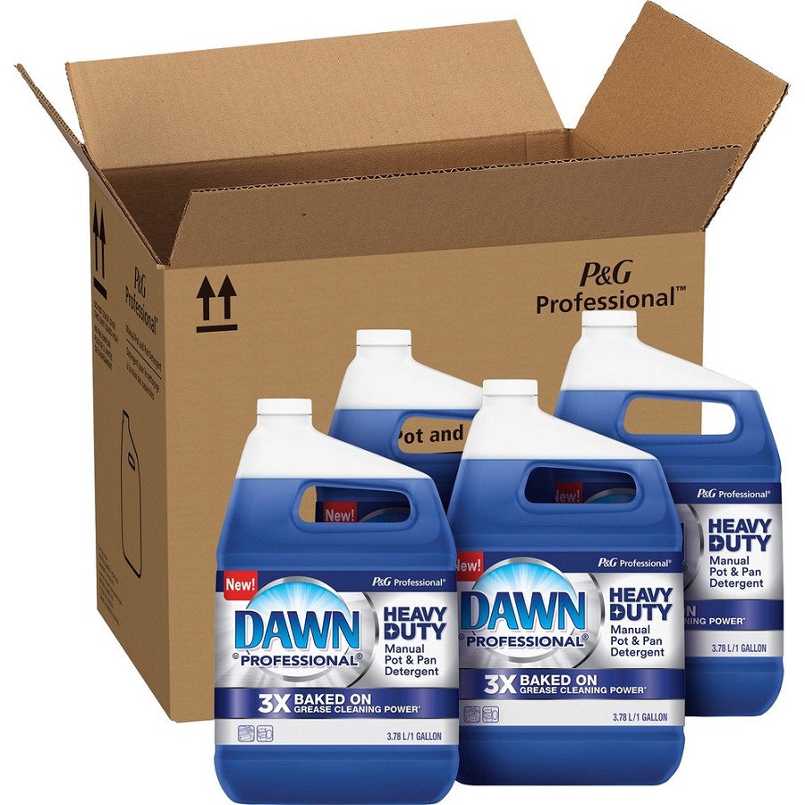 Dawn Manual Pot/Pan Detergent - 128 fl oz (4 quart) - Heavy Duty - Blue - 4 / Carton 