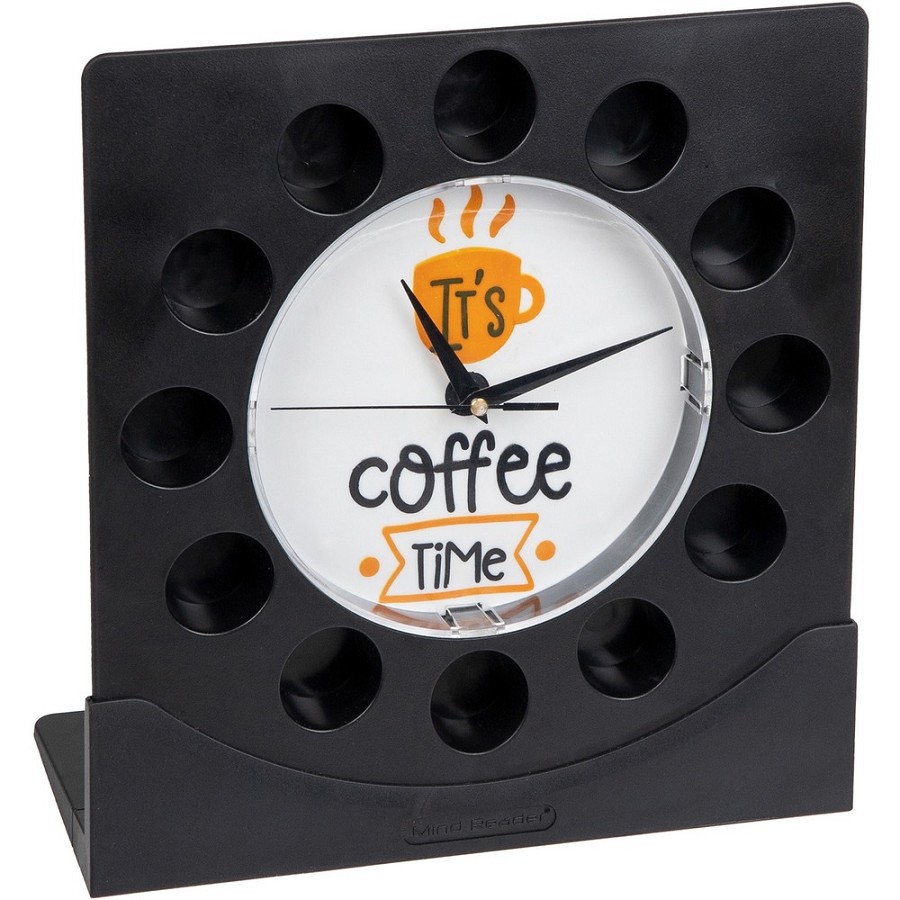Mind Reader Anchor Coffee Pod Holder with Clock - Black - 1 Each 