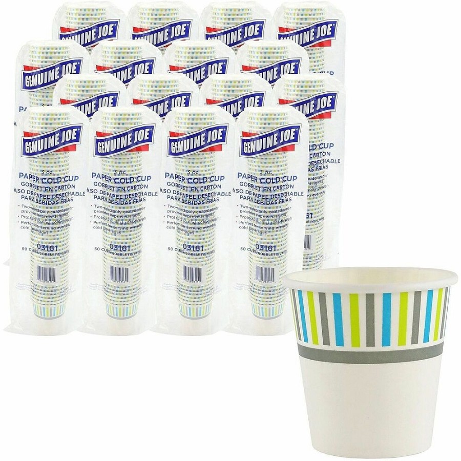 Genuine Joe 3 oz Cold Cups - 50 / Pack - 20 / Carton - White - Paper - Cold, Beverage 
