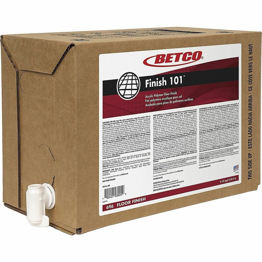 Betco Finish 101 Acrylic Polymer Floor Finish - Concentrate - 640 fl oz (20 quart) - 8.1 to 8.9 pH - Mild Scent - White, Crystal Clear Bag - 1 Each 