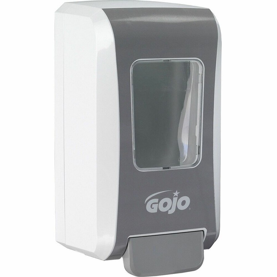 Gojo Push-Style FMX-20 Foam Soap Dispenser - 2.11 quart Capacity - Durable, Rugged, Wall Mountable, Easy-to-load - White, Gray - 1 Each 
