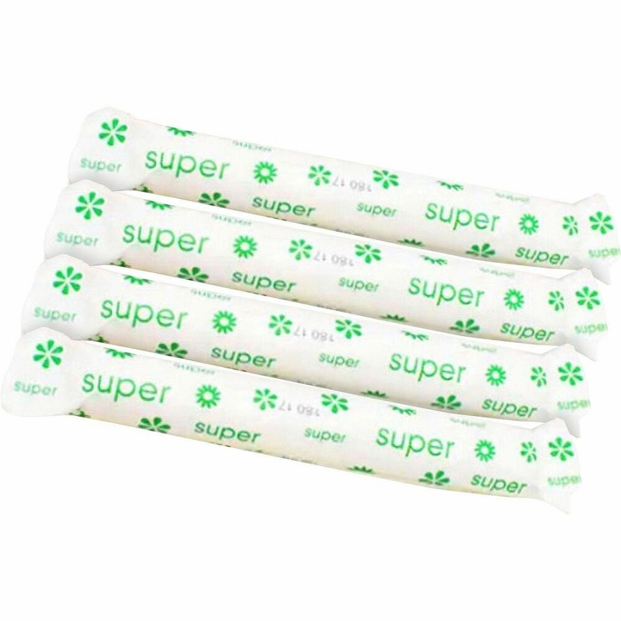 Tampon Tribe Organic Tampons - Super - Cardboard Applicator - Hypoallergenic, Chlorine-free, Absorbent, Anti-leak - 500 / Carton 