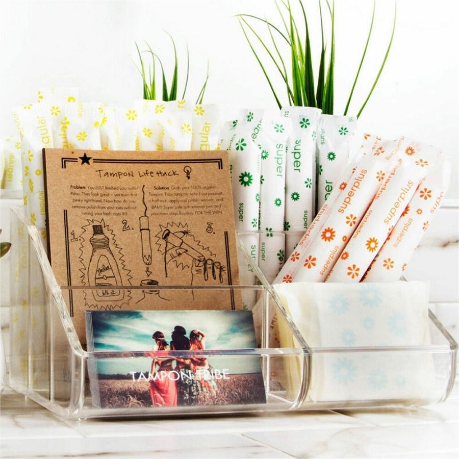 Tampon Tribe Feminine Care Display Organizers - White - 2 / Carton 