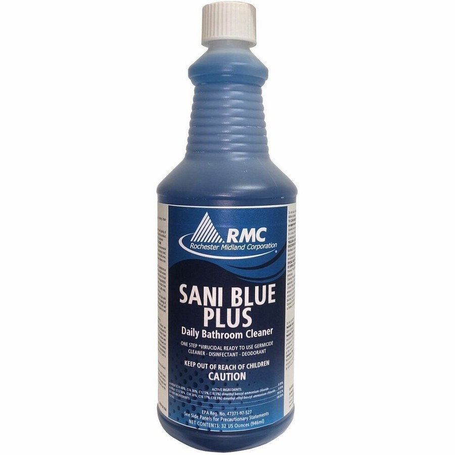 RMC Sani Blue Plus Bathroom Cleaner - Ready-To-Use - 32 fl oz (1 quart) - 11 pH - Disinfectant, Deodorize, Bactericide, Virucidal, Fungicide - Brilliant Blue - 1 Each 