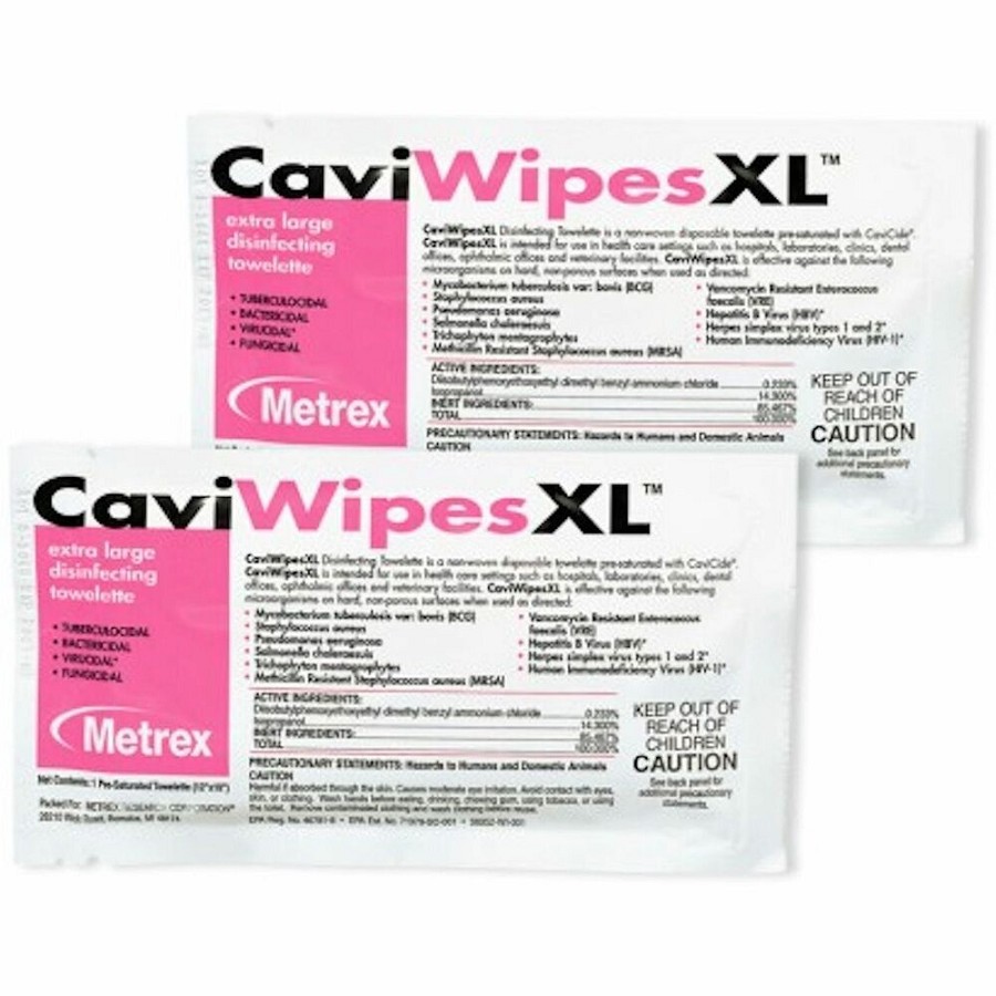 Metrex CaviWipes - 12' Length x 10' Width - Durable, Easy to Use - White - 50/Box - 6 / Carton 