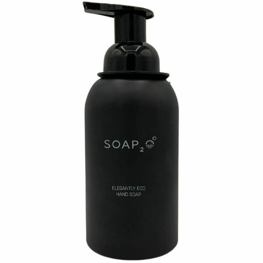 SOAP2O Ceramic Soap Bottle - 11.83 fl oz Capacity - Eco-friendly, Wall Mountable, Counter Mountable - Black - 1 Each 