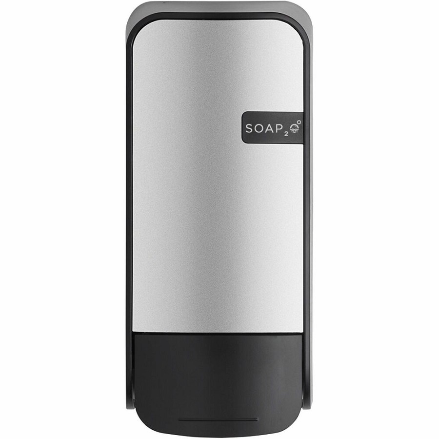 SOAP2O Manual Foam Soap Dispenser - Manual - 1.06 quart Capacity - Site Window, Refillable, Lockable, Vandal Resistant - Stainless - 1 Each 