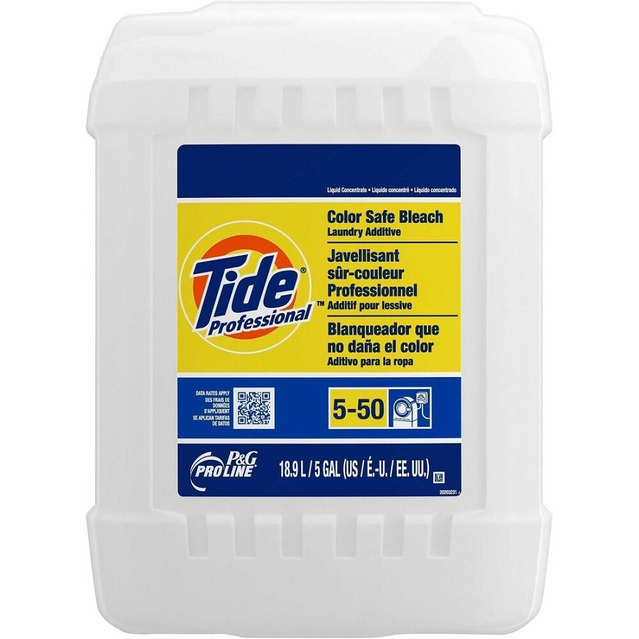 Tide Pro Line Professional Color Safe Bleach Laundry Additive - For Laundry, Garment, Linen - Concentrate - Liquid - 640 fl oz (20 quart) - Color Safe, pH Neutral, Chlorine-free - White - 1 Carton 