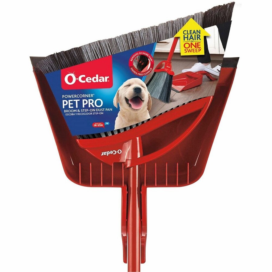 O-Cedar PowerCorner Pet Pro Broom - Red, Black, Gray - 1 Each 