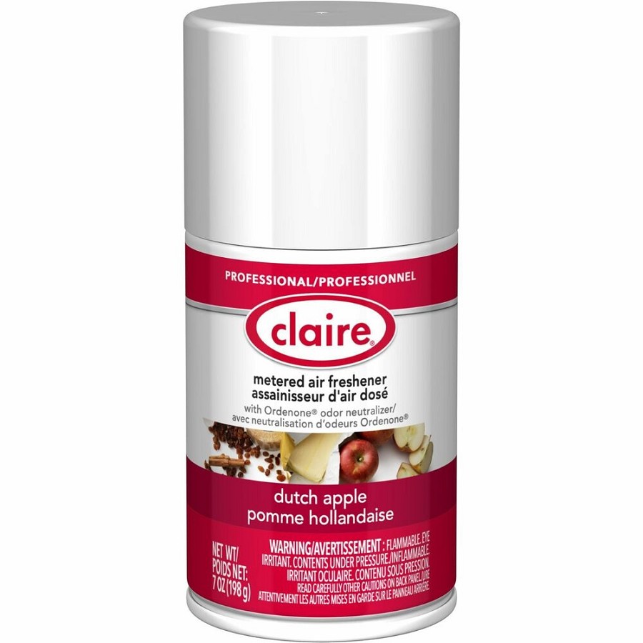 Claire Metered Air Freshener with Ordenone - Aerosol - 6000 ft³ - 7 fl oz (0.2 quart) - Dutch Apple - 30 Day - Odor Neutralizer - 12 / Carton 