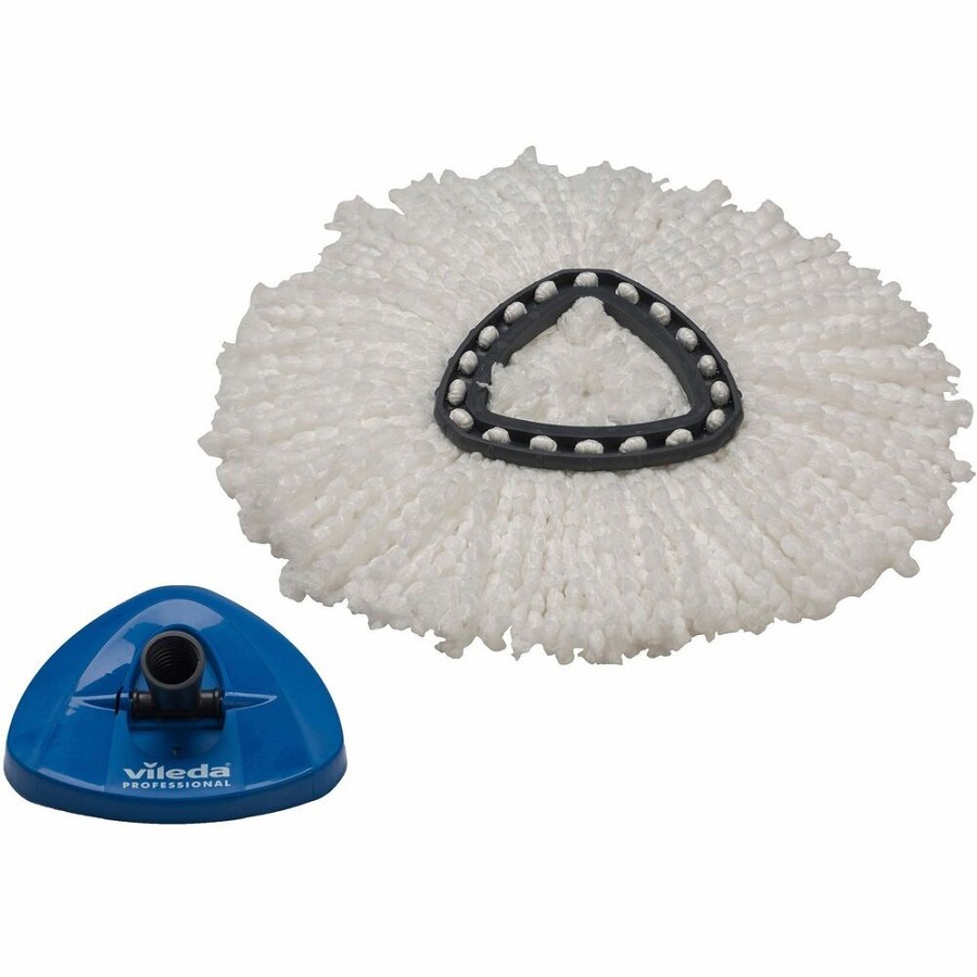 Vileda Professional UltraSpin Mini Mophead - 14' Length - MicroFiber - White - 1 Each 