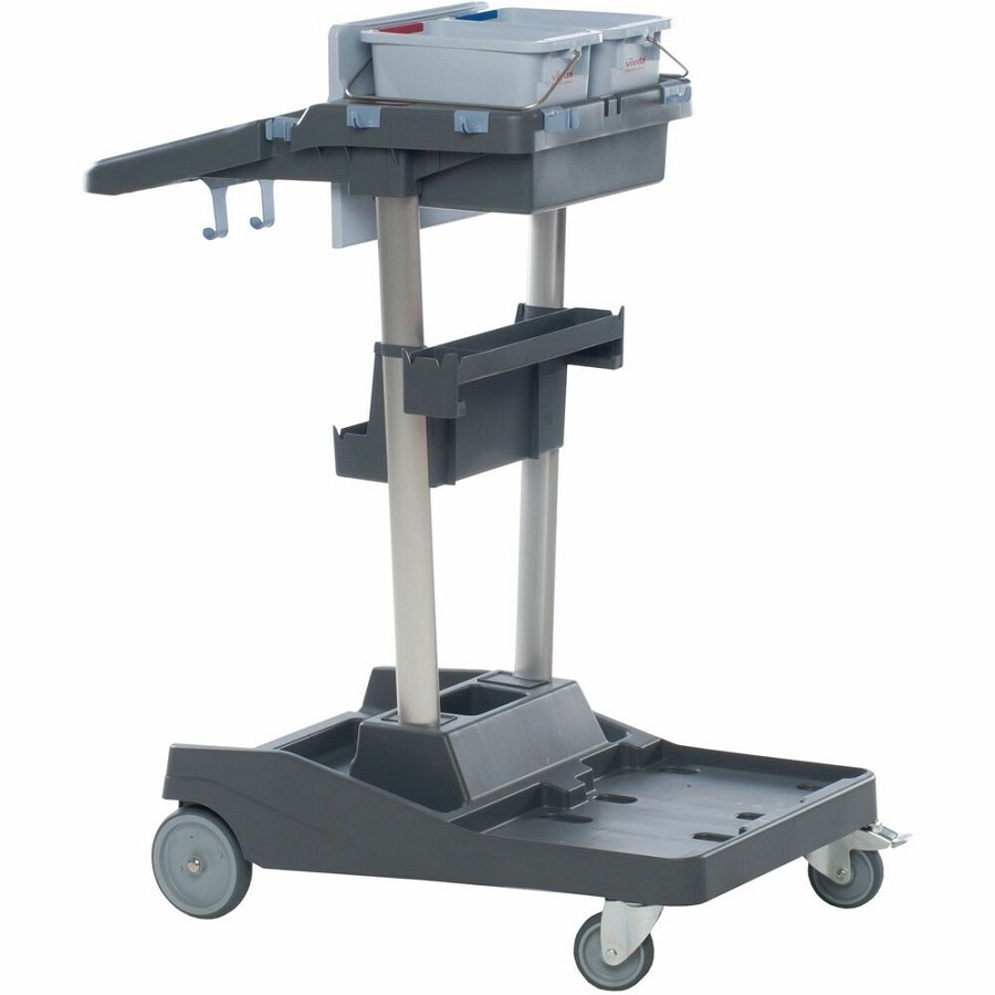 Vileda Professional VoleoPro Cart - 4 Casters - Plastic, Aluminum, Anodized Aluminum, Steel - 4.80' Width x 7.99' Depth x 17.83' Height - Gray - 1 Each 
