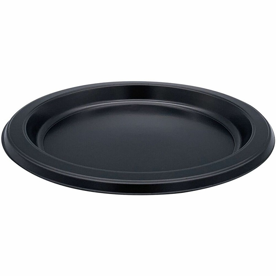 Genuine Joe Disposable Plastic Plate - Picnic, Party, Breakroom - Disposable - Black - Plastic Body - Round - 125/Pack - 8 / Carton 