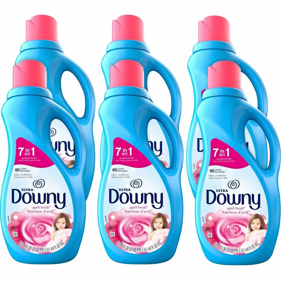 Downy Ultra Fabric Conditioner - For Fabric, Clothes - Liquid - 44 fl oz (1.4 quart) - April Fresh, Floral Scent - Pleasant Scent, Long Lasting - Light Blue - 6 / Carton 