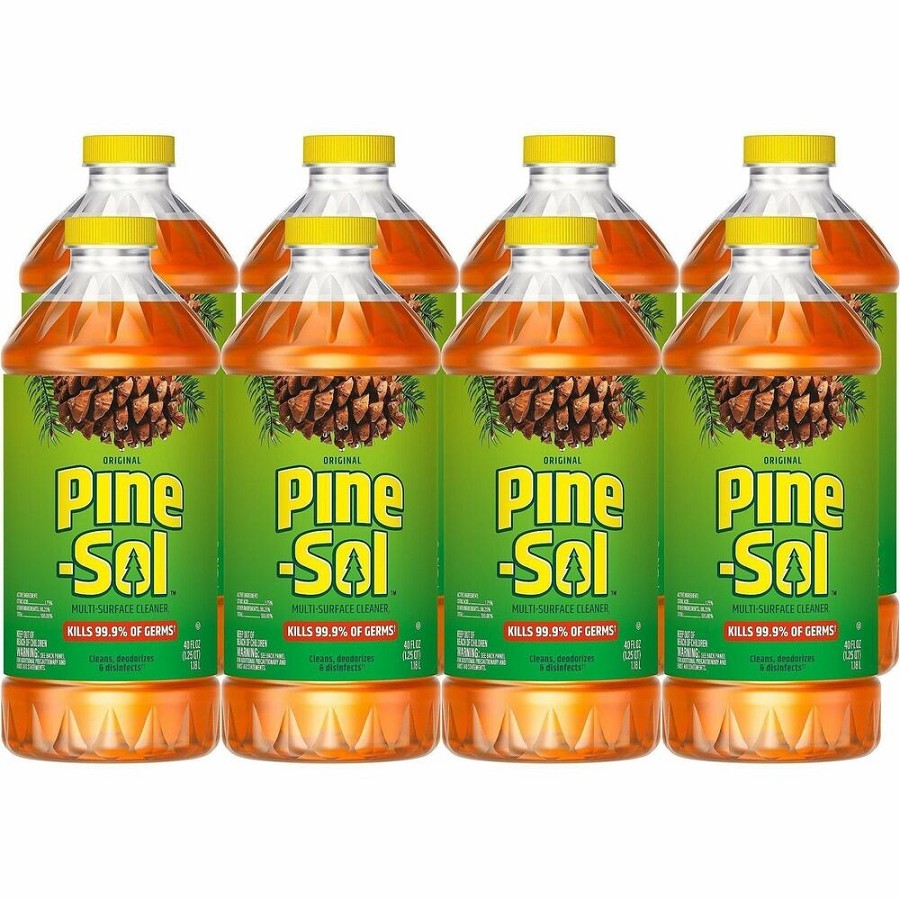 Pine-Sol Multi-Surface Cleaner - For Multi Surface - Concentrate - Liquid - 40 fl oz (1.3 quart) - Original Scent - Deodorize, Disinfectant, Dilutable - Yellow - 8 / Carton 