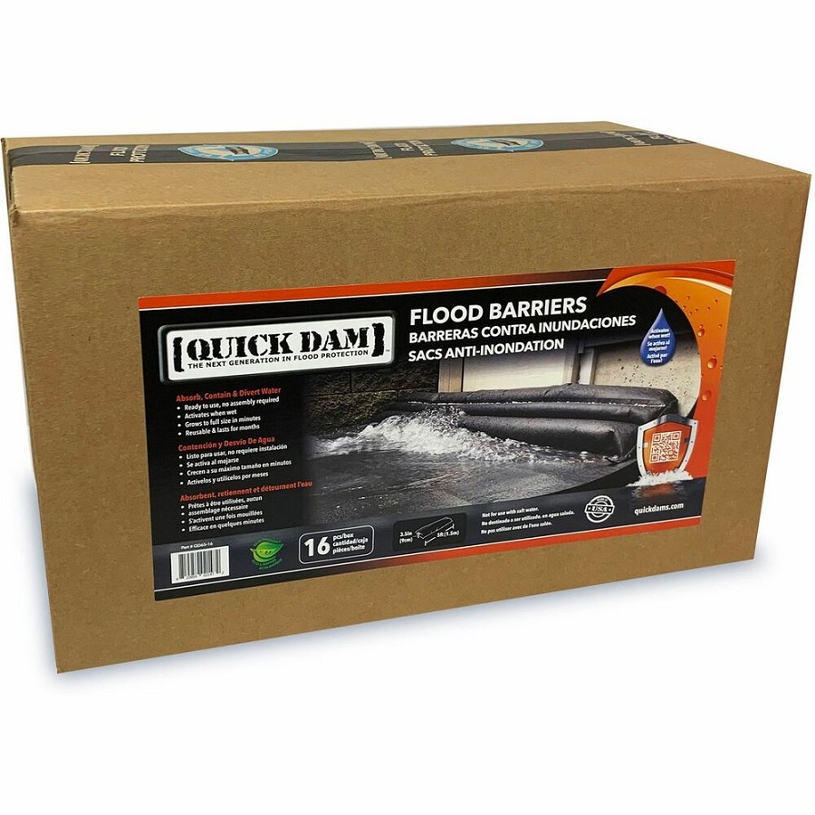 Quick Dam Flood Barriers - 3.5' Height - Black - 16 / Carton 