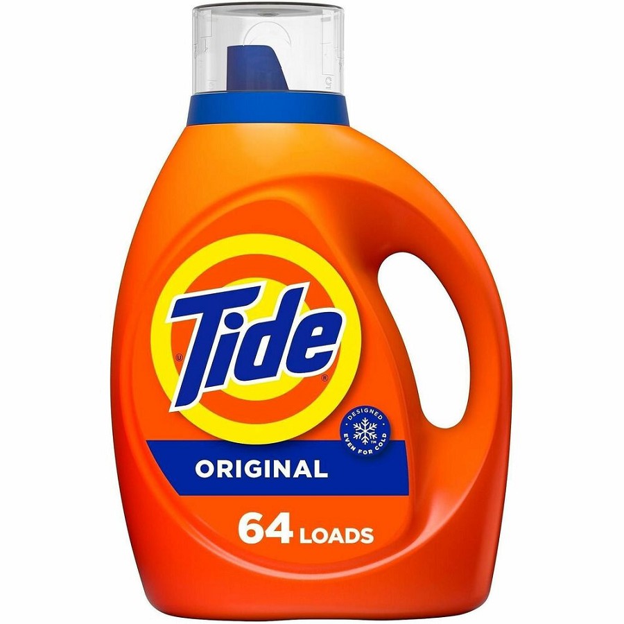 Tide Liquid Laundry Detergent - For Laundry, Washing Machine - Liquid - 80 fl oz (2.5 quart) - Original Scent - Phosphate-free - Orange - 4 / Carton 