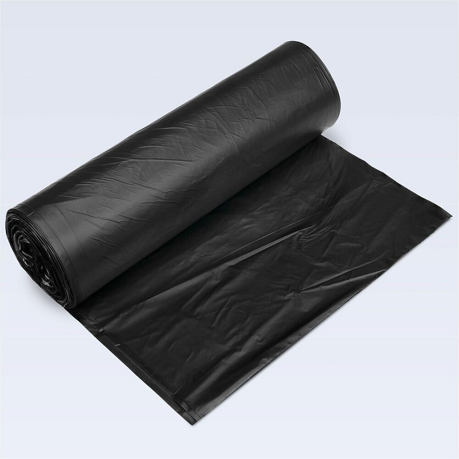 Inteplast Trash Bag - 45 gal Capacity - 48' Length x 40' Width x 0.87 mil (22 Micron) Thickness - High Density - Black - Resin, High-density Polyethylene (HDPE) - Garbage, Industrial, Healthcare, Can Liner - 1 Carton 