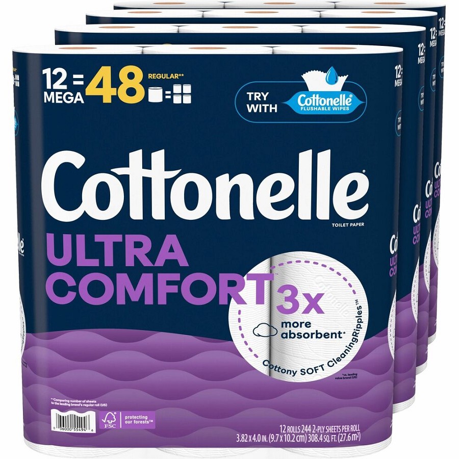 Kimberly-Clark Professional Ultra Comfort Toilet Paper - 2 Ply - White - Paper, FiberPack - 12/Pack - 4 / Carton 