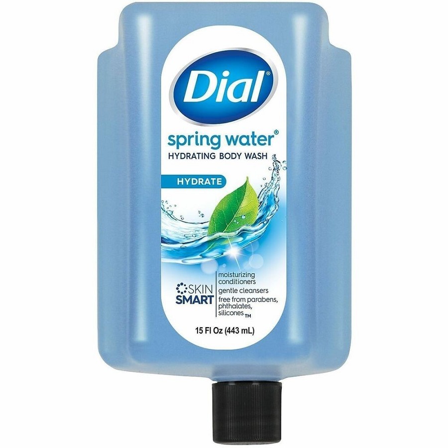 Dial Versa Cartridge Bottle Refills - Spring Water Scent - 15 fl oz - Bottle Dispenser - Body, Skin - Moisturizing - Blue - 6 / Carton 