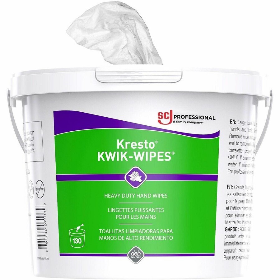 Kresto KWIK-WIPES - Citrus - 10' Width x 12' Length - Red - Fabric - 130 / Each 