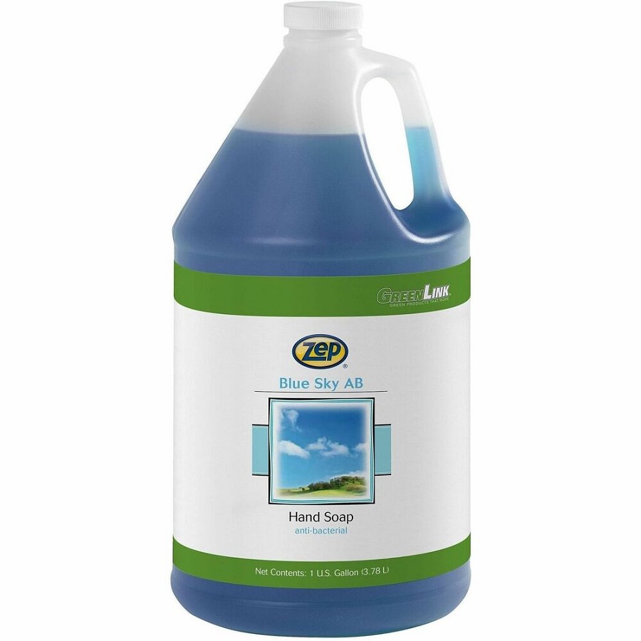 Zep Antibacterial Foaming Hand Soap - 1 gal - Soil Remover, Bacteria Remover - Hand, Skin, Office - Antibacterial - Blue - Refillable, Solvent-free - 1 Each 