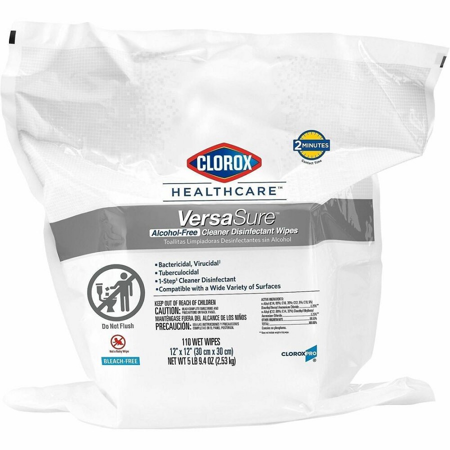 Clorox Healthcare VersaSure Disinfectant Wipes - Large - White - 85 Wipes/Canister - 2 / Carton 