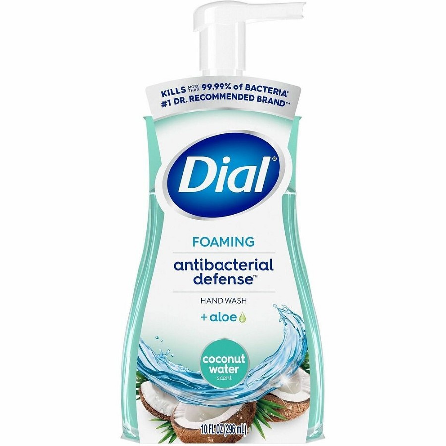 Dial Complete Foam Hand Wash Pump - Coconut Water Scent - 10 fl oz - Pump Dispenser - Bacteria Remover, Kill Germs - Hand, Bathroom, Kitchen - Moisturizing - Antibacterial - Clear - 8 / Carton 
