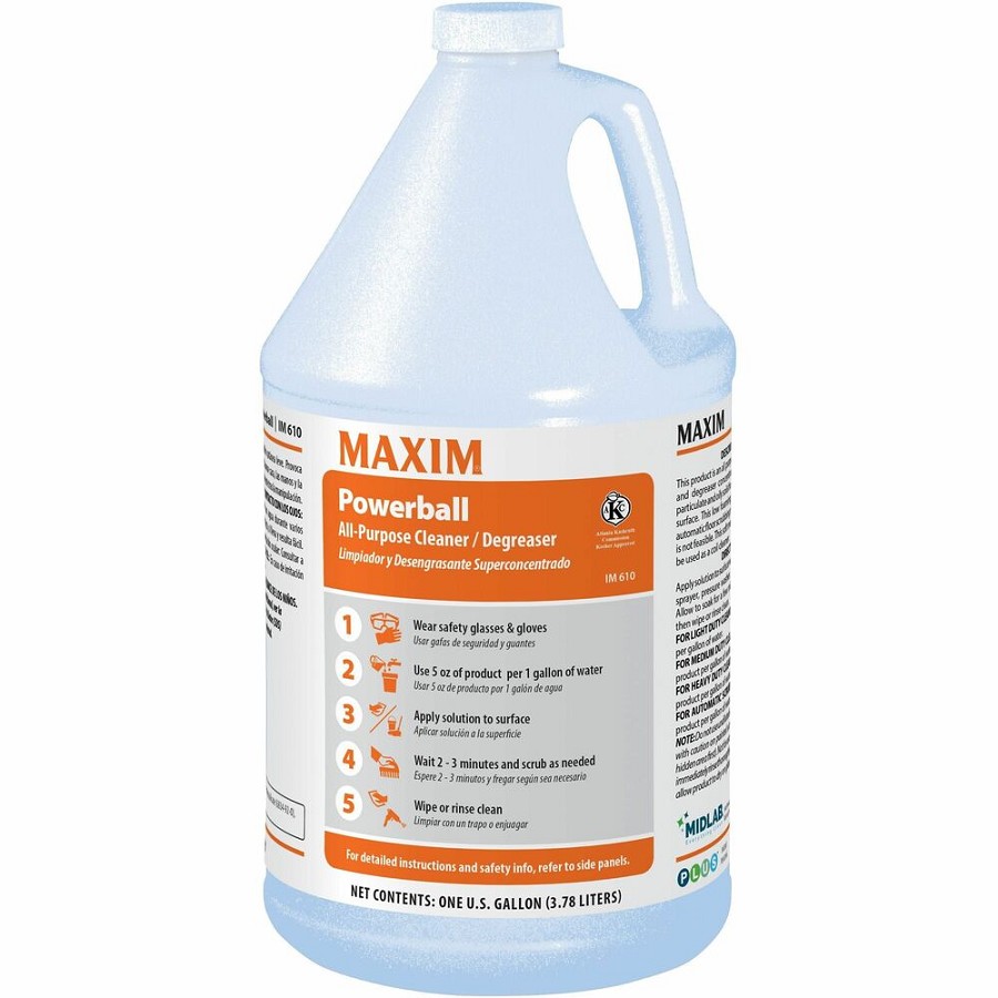 Midlab All-Purpose Butyl-Based Cleaner & Degreaser - For Multipurpose - Concentrate - Liquid - 128 fl oz (4 quart) - Low Foaming - White - 4 / Carton 