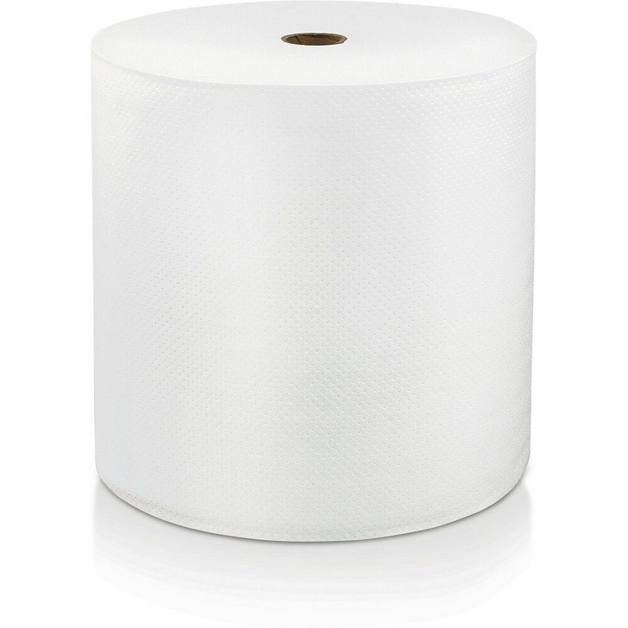 LoCor Hard Wound Roll Towels - 1 Ply - 7' Width x 1200 ft Length - Bright White - Virgin Fiber - 1 Carton 