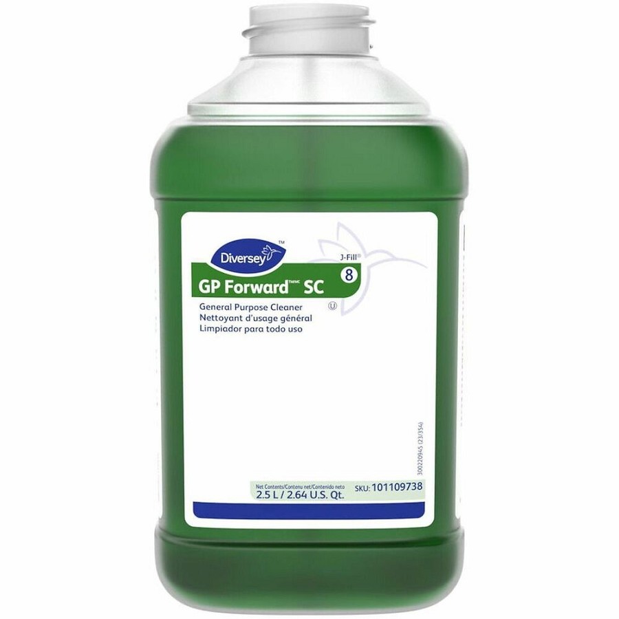 Diversey GP Forward All Purpose Cleaner - For Counter, Table, Floor, Hard Surface, Mopping - Concentrate - 84.5 fl oz (2.6 quart) - Citrus Scent - Versatile - Green - 1 Carton 