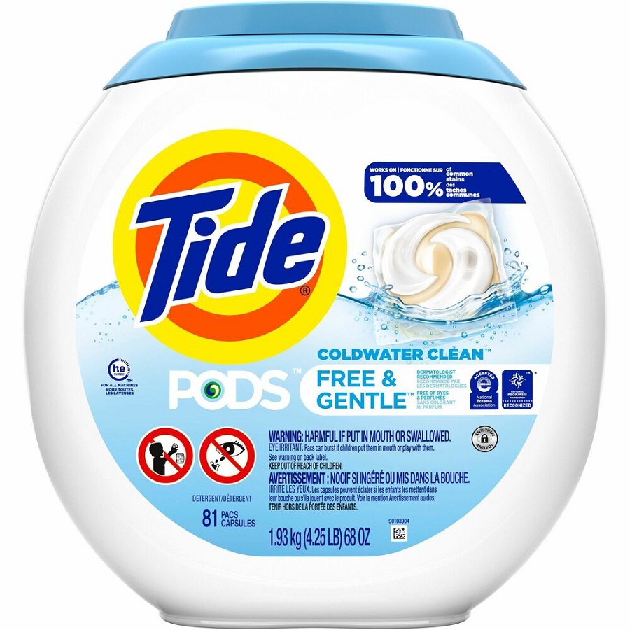 Tide Pods Laundry Detergent - For Laundry - Concentrate - Pod - Spring Meadow Scent - Dye-free - White - 81/Pack - 4 / Carton 