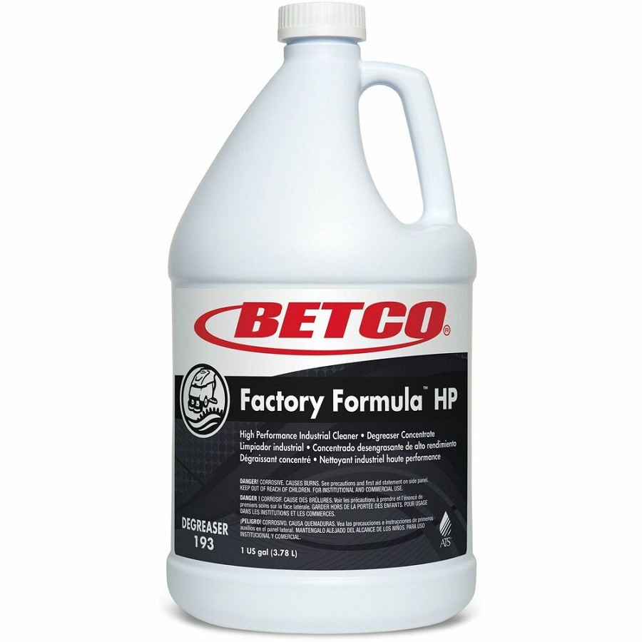 Betco Factory Formula HP Cleaner/Degreaser - For Multi Surface, Multipurpose - Concentrate - Liquid - 128 fl oz (4 quart) - 11.5 to 12.5 pH - Light Citrus Scent - Low Foaming, Film-free, Water Soluble - Blue Bottle - 4 / Carton 