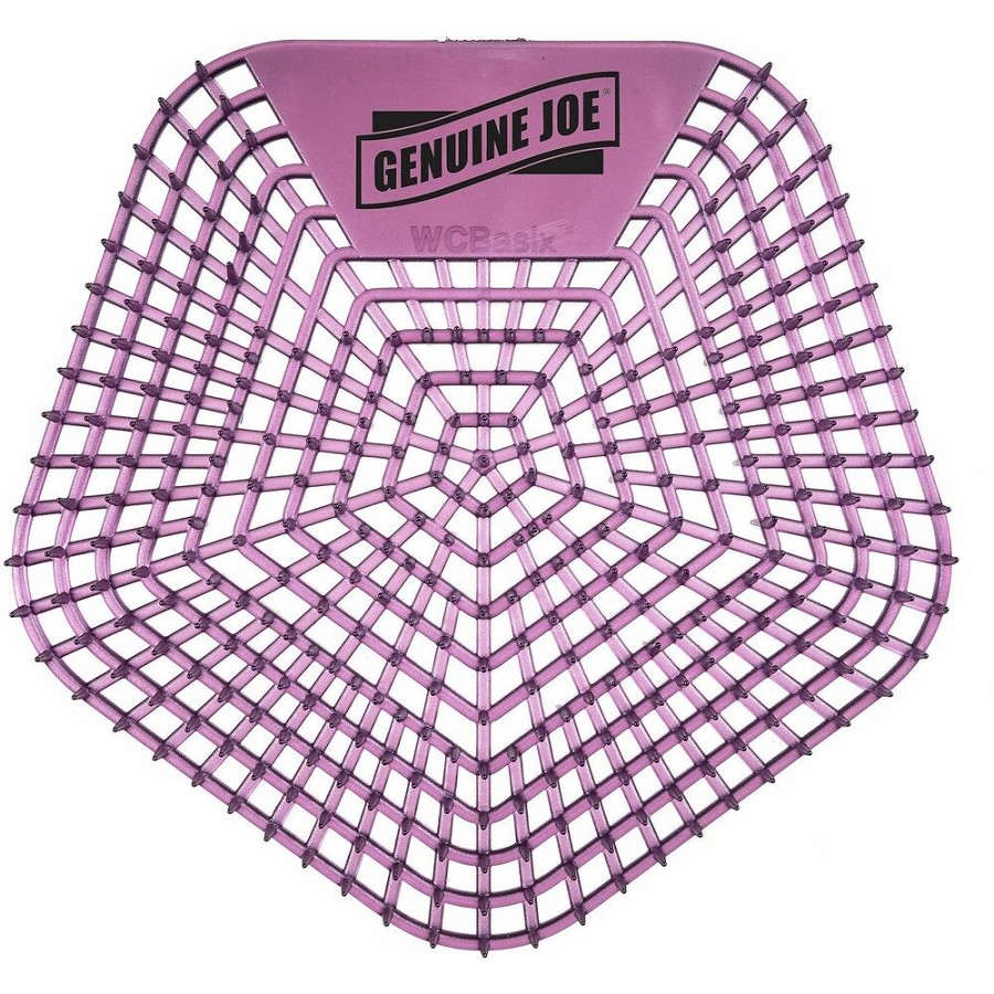 Genuine Joe Urinal Screens - Lasts upto 30 Days - Dual Sided Design - 10 / Carton - Purple 